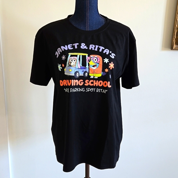 New Never Worn Bluey Janet & Rita's Driving School T Shirt 3XL - Picture 1 of 4